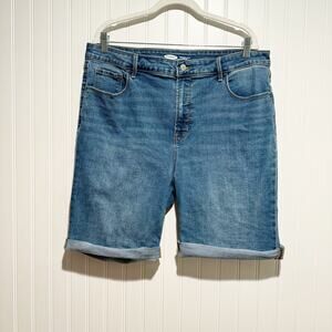 Old Navy Denim Bermuda Shorts High Waisted Size 16